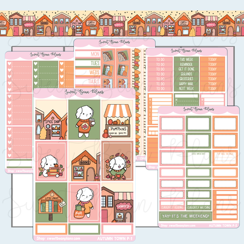 Autumn Town Weekly Kit Vinyl Planner Stickers