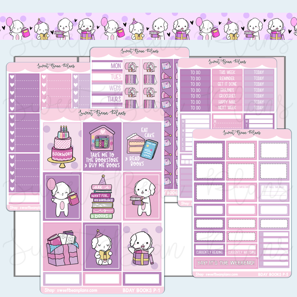 Birthday Books Weekly Kit Vinyl Planner Stickers