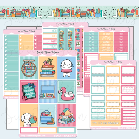 Beachy Books Weekly Kit Vinyl Planner Stickers