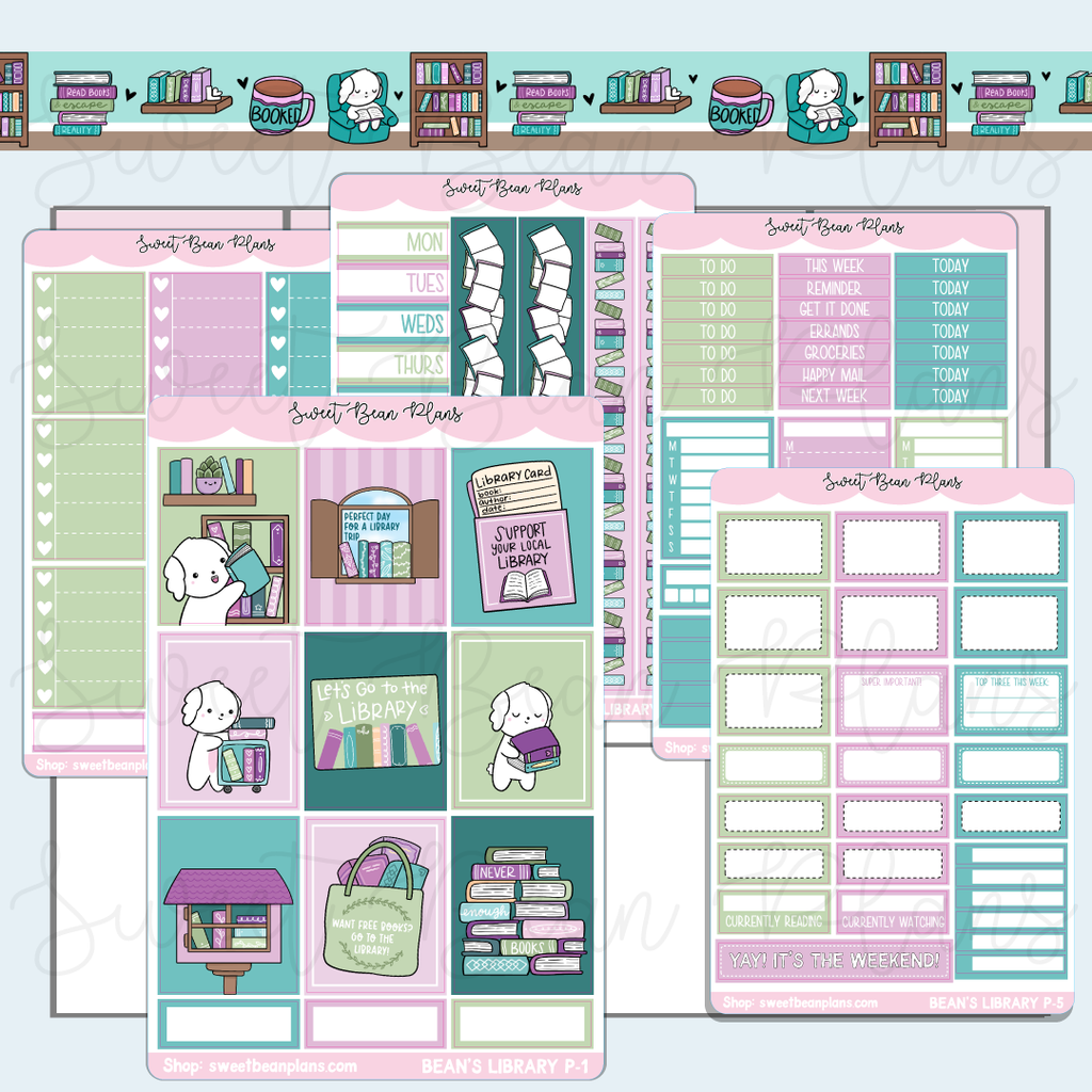 Bean's Library Weekly Kit Vinyl Planner Stickers
