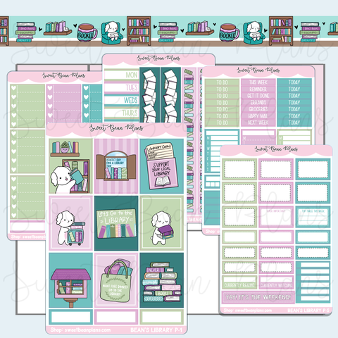 Bean's Library Weekly Kit Vinyl Planner Stickers