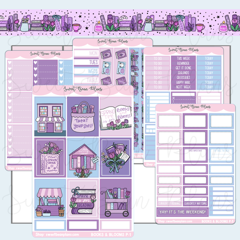 Books & Blooms Weekly Kit Vinyl Planner Stickers