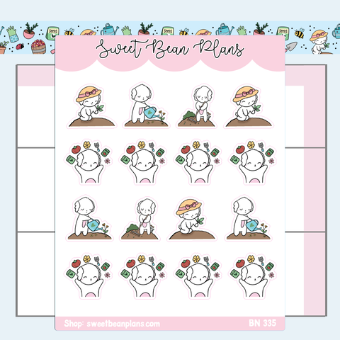 Gardening Bean Vinyl Planner Stickers | Bn 335