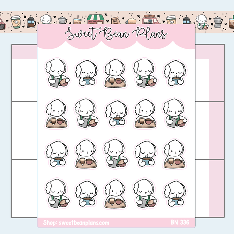 Coffee Shop Bean Vinyl Planner Stickers | Bn 336