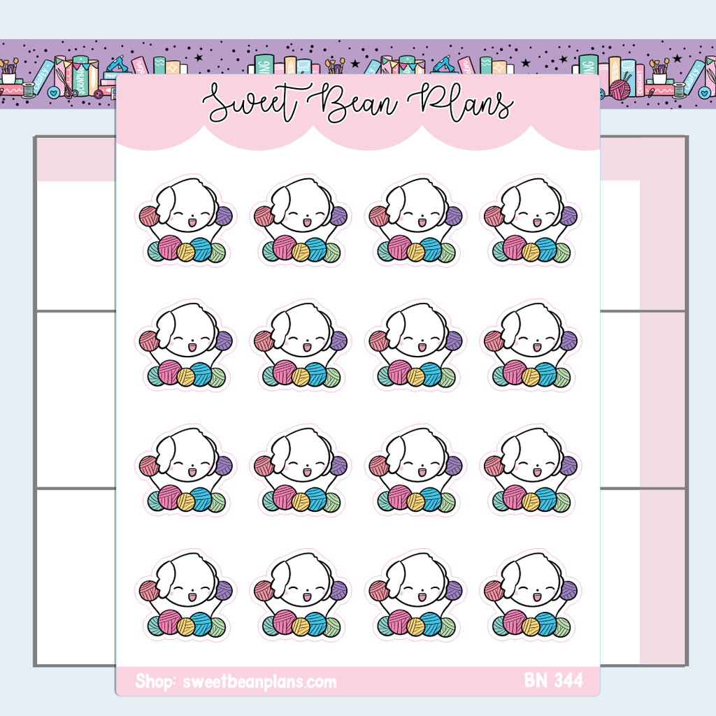 Yarn Bean Vinyl Planner Stickers | Bn 344