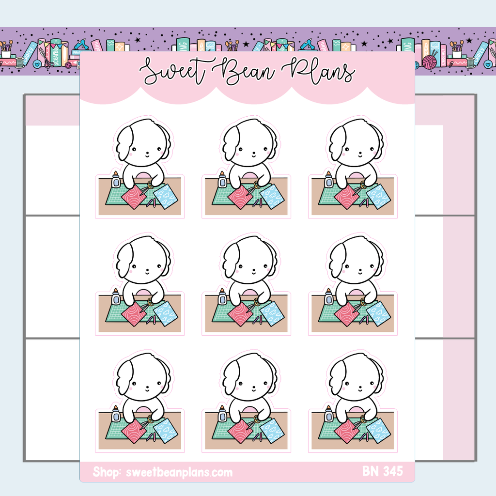 Paper Craft Bean Vinyl Planner Stickers | Bn 345