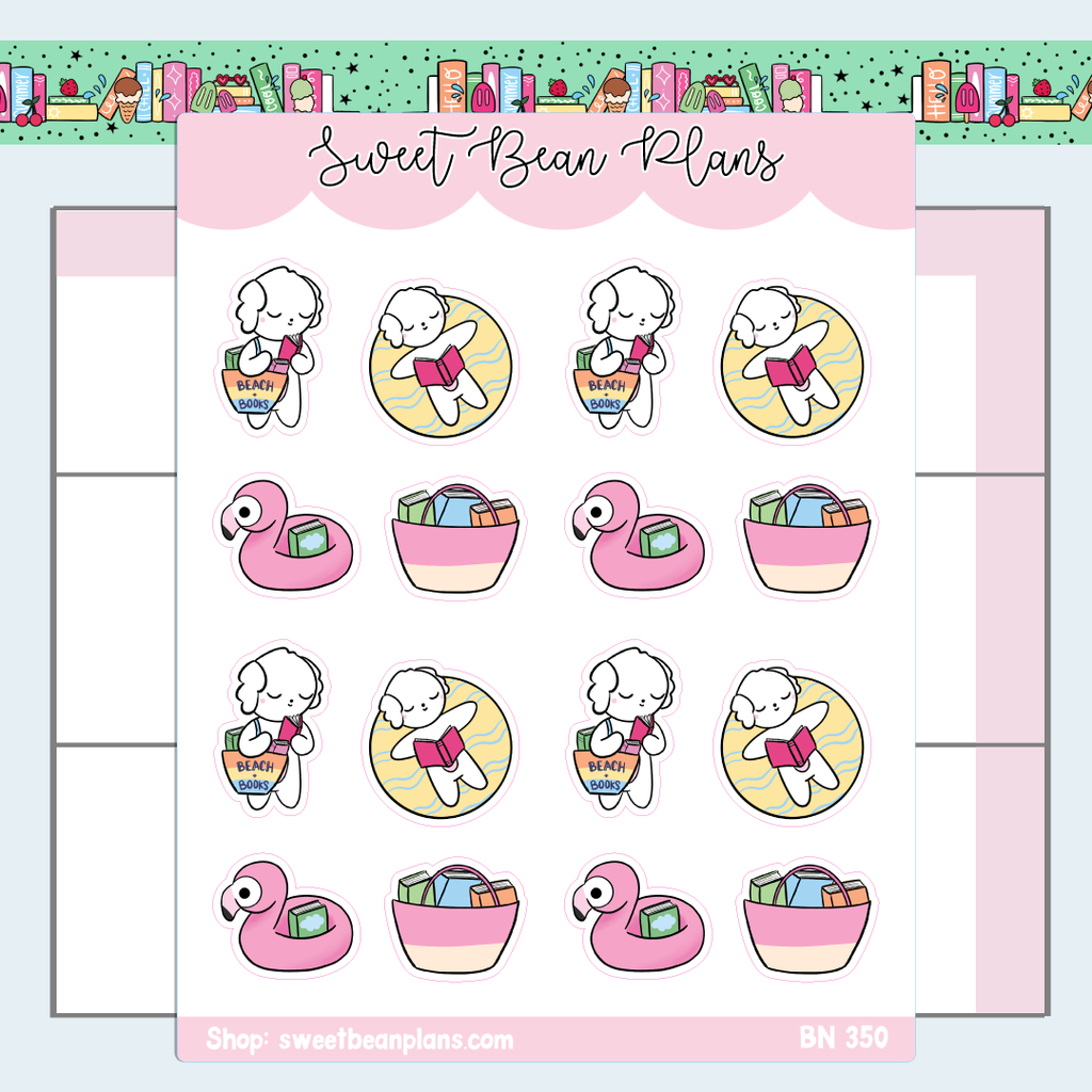 Cool Summer Bean Vinyl Planner Stickers | Bn 350