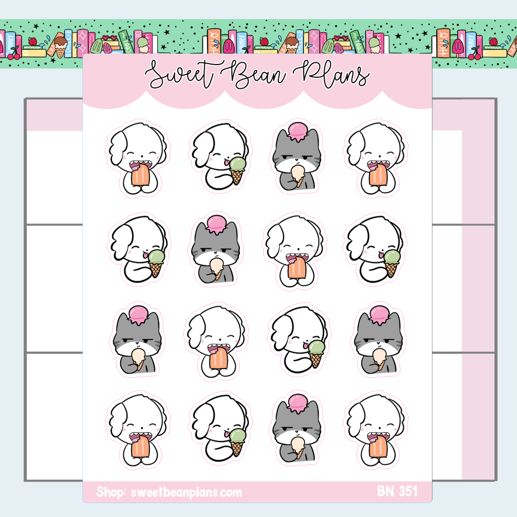 Ice Cream Bean Vinyl Planner Stickers | Bn 351