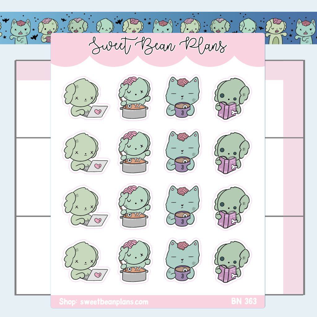 Zombean Activities Vinyl Planner Stickers | Bn 363