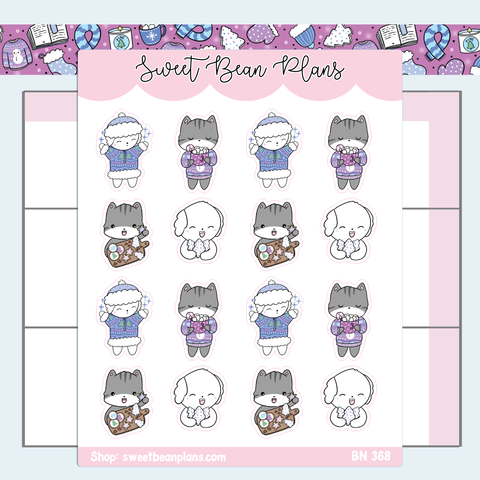 Winter Bean + Kevin Vinyl Planner Stickers | Bn 368