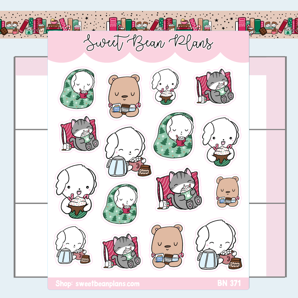 Cocoa Bean + Friends Vinyl Planner Stickers | Bn 371