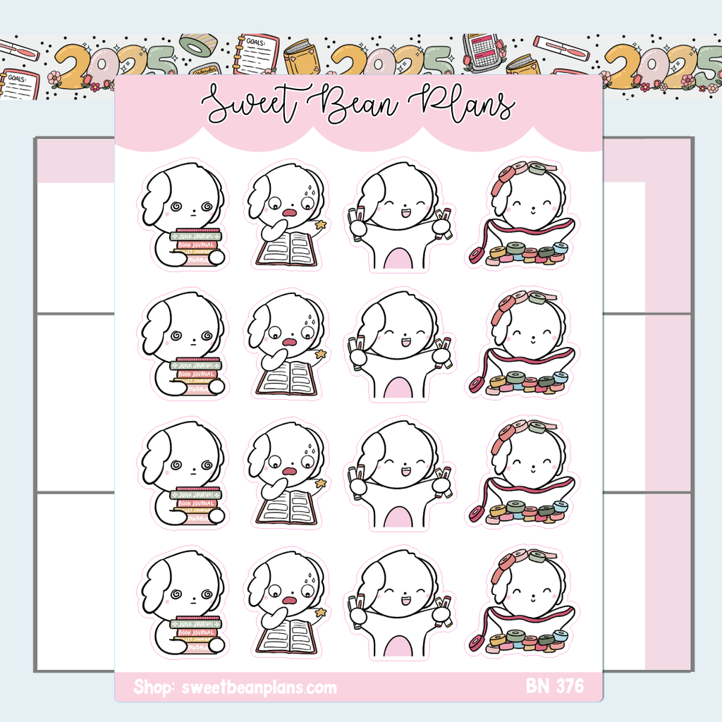 Journaling Bean Vinyl Planner Stickers | Bn 376