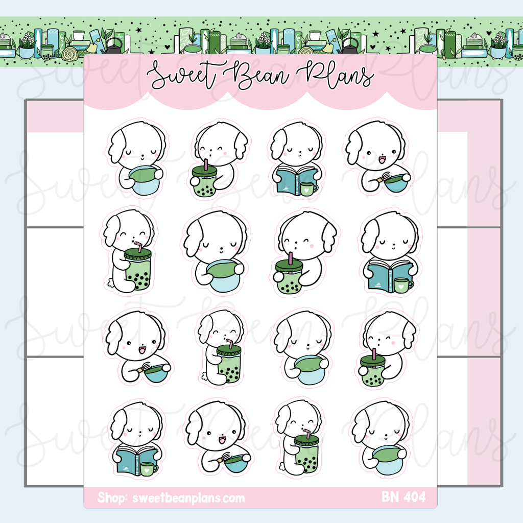 Matcha Bean Vinyl Planner Stickers | Bn 404