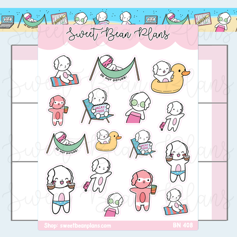 Vacay Mode Beans Vinyl Planner Stickers | Bn 408