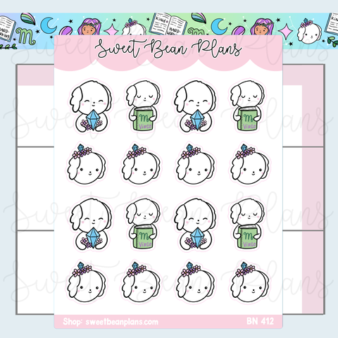 Virgo Bean Vinyl Planner Stickers | Bn 412