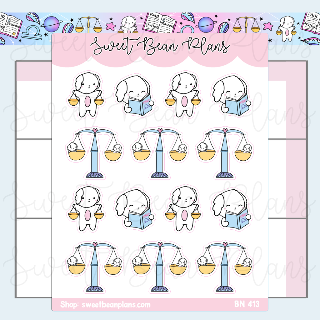 Libra Bean Vinyl Planner Stickers | Bn 413