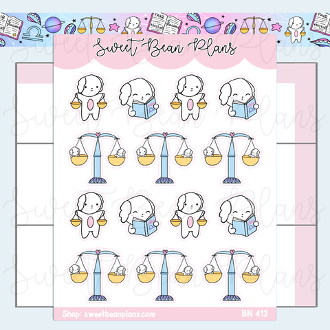 Libra Bean Vinyl Planner Stickers | Bn 413