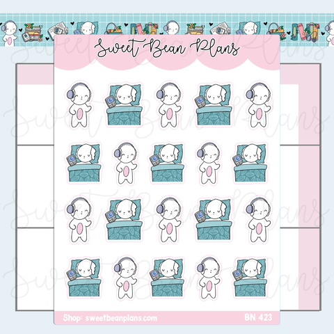 Audiobook Bean Vinyl Planner Stickers | Bn 423