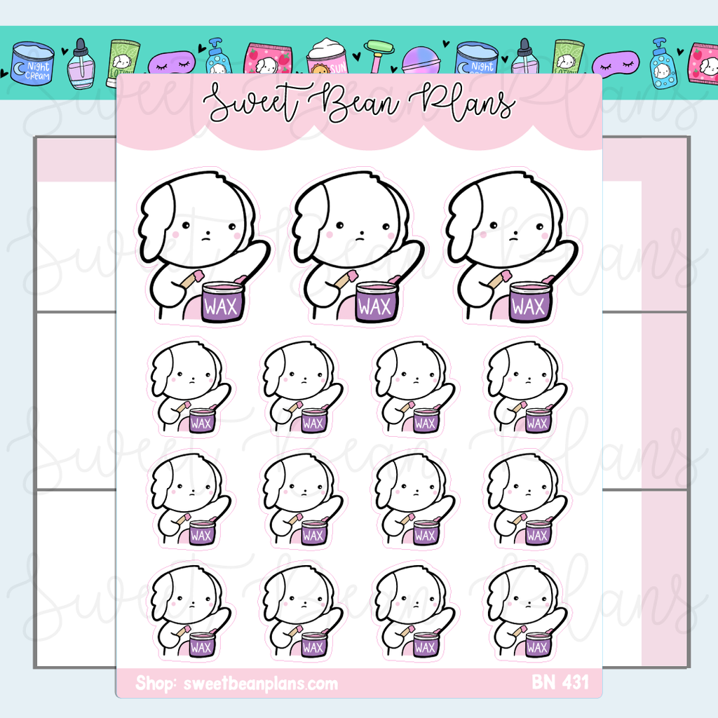 Waxing Bean Vinyl Planner Stickers | Bn 431