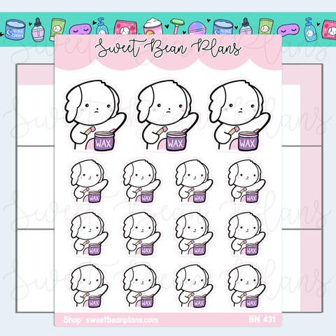 Waxing Bean Vinyl Planner Stickers | Bn 431