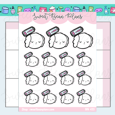 Dead Battery Bean Vinyl Planner Stickers | Bn 433