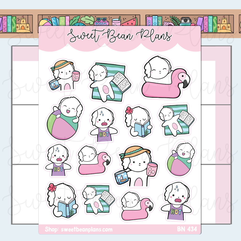 Beachy Bean Vinyl Planner Stickers | Bn 434