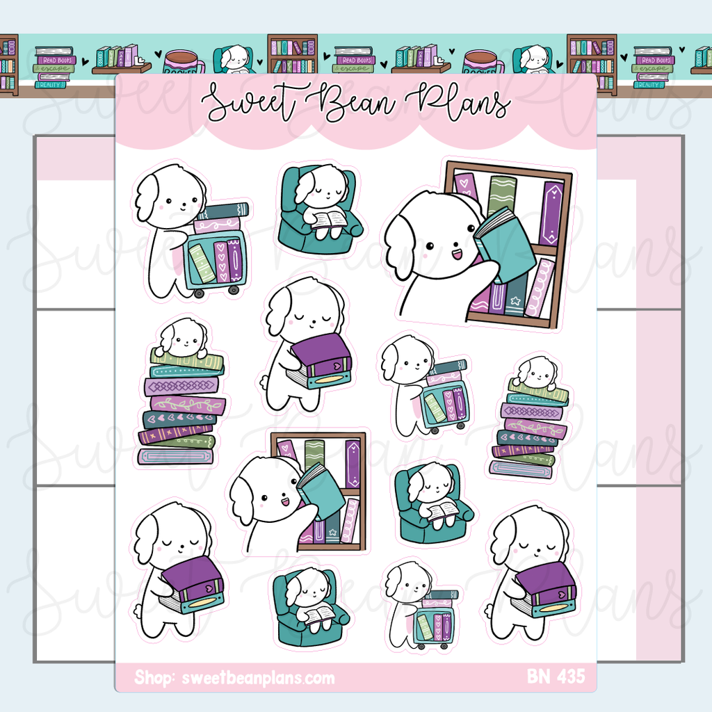 Librarian Bean Vinyl Planner Stickers | Bn 435