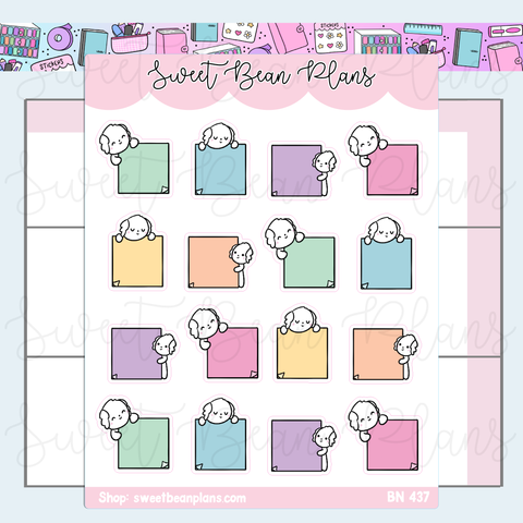 Bean Sticky Notes Vinyl Planner Stickers | Bn 437