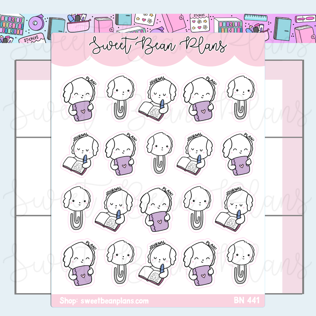 Plan + Journal Bean Vinyl Planner Stickers | Bn 441