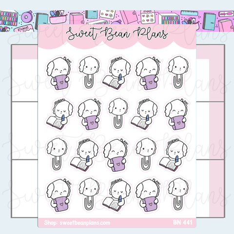 Plan + Journal Bean Vinyl Planner Stickers | Bn 441
