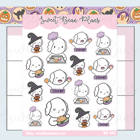 Halloween Cookie Bean Vinyl Planner Stickers | Bn 444