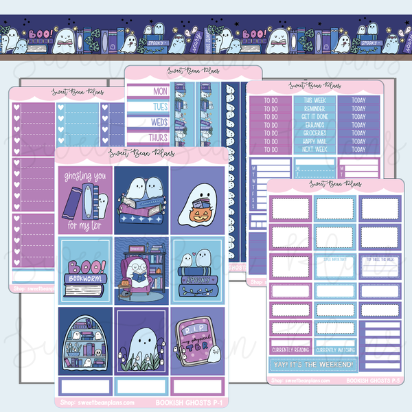 Bookish Ghosts Weekly Kit Vinyl Planner Stickers