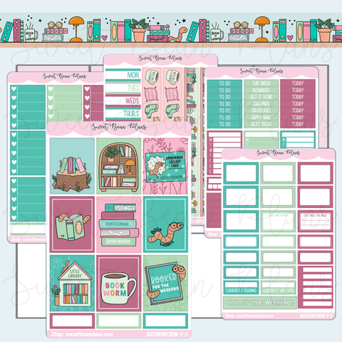 Bookworm Weekly Kit Vinyl Planner Stickers