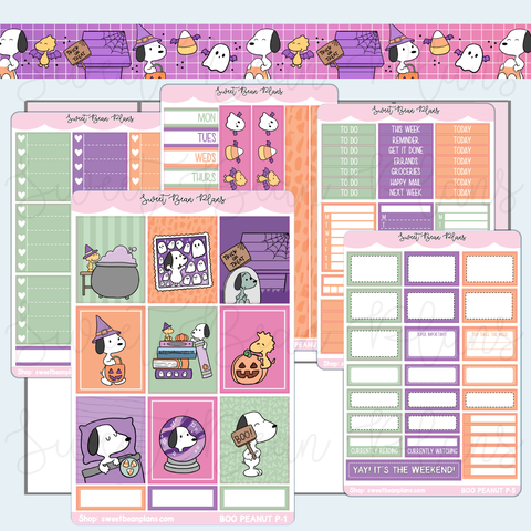 Boo Peanut Weekly Kit Vinyl Planner Stickers