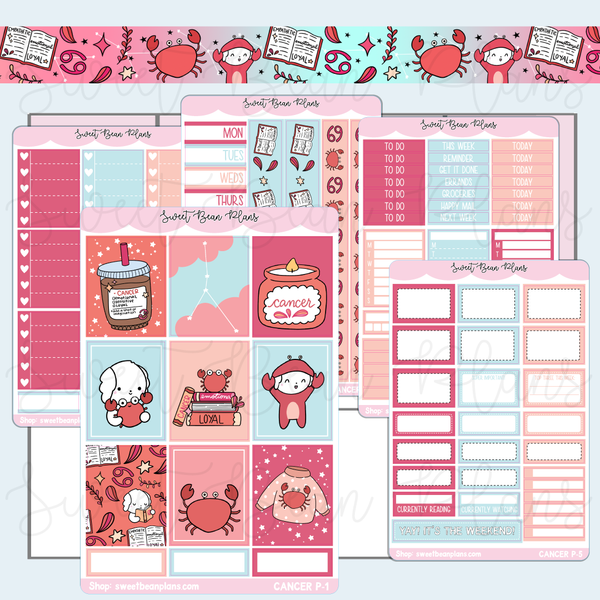 Cancer Weekly Kit Vinyl Planner Stickers