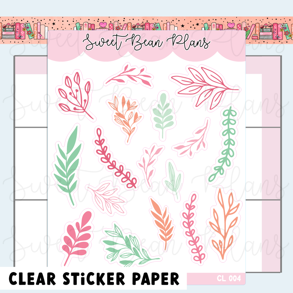 CLEAR February Florals Vinyl Planner Stickers | Cl 004