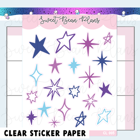 CLEAR Stars Vinyl Planner Stickers | Cl 005