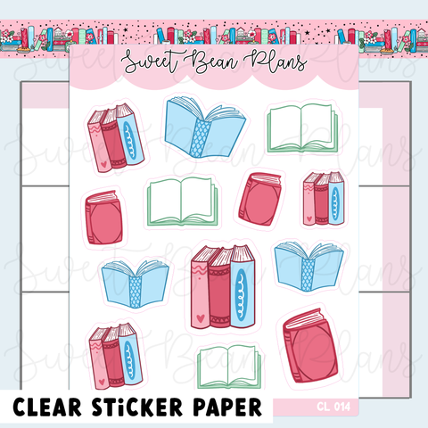 CLEAR May Books Vinyl Planner Stickers | Cl 014