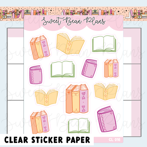 CLEAR June Books Vinyl Planner Stickers | Cl 016