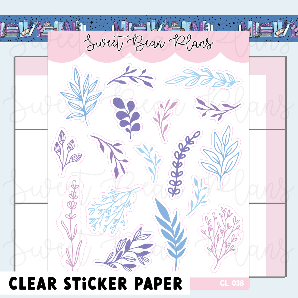 CLEAR July Florals Vinyl Planner Stickers | Cl 038