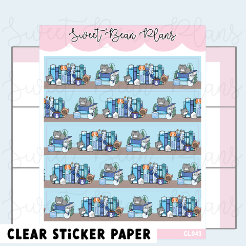 CLEAR Winter Cats Washi Vinyl Planner Stickers | Cl 043