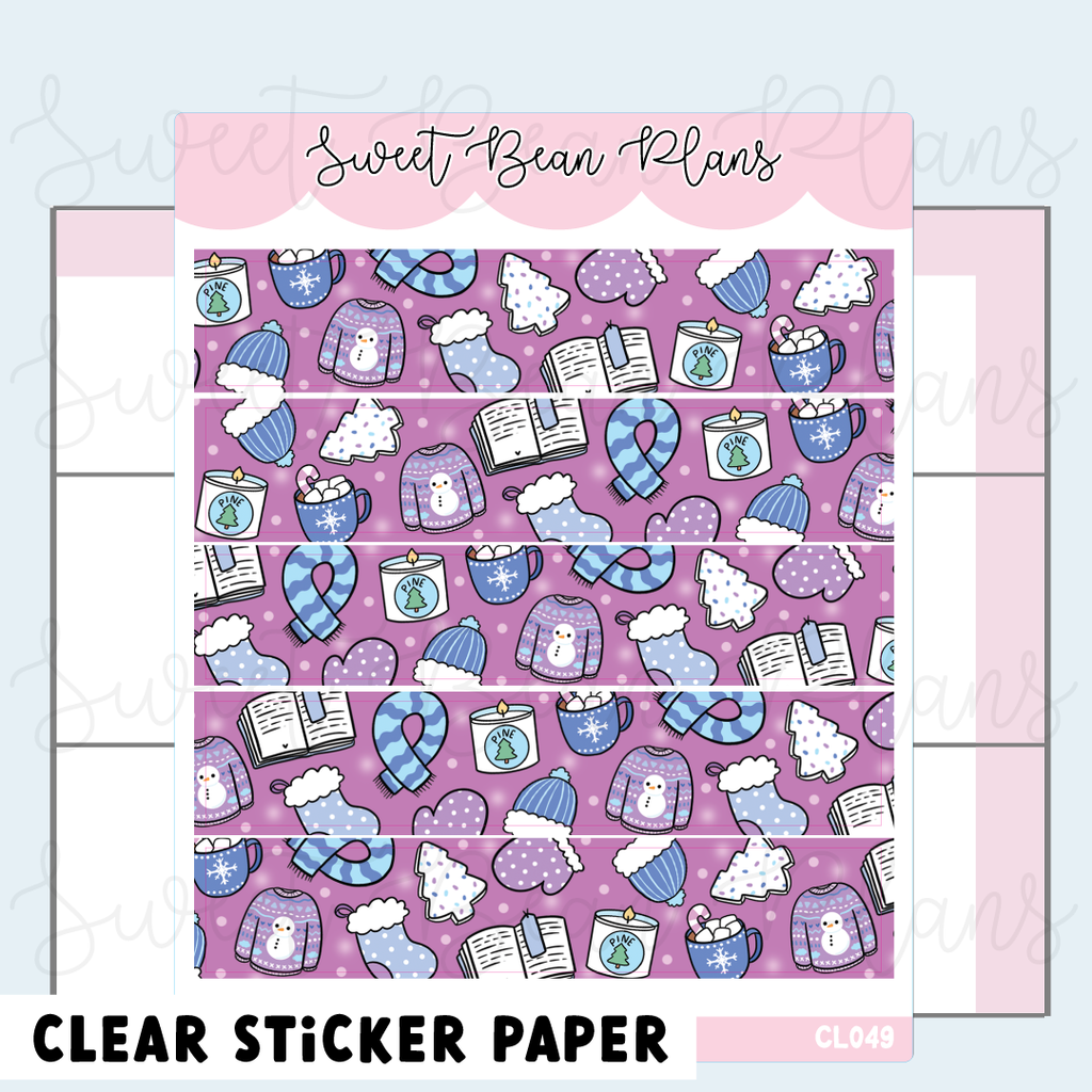 CLEAR Winter Faves Washi Vinyl Planner Stickers | Cl 049