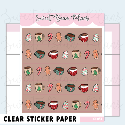 CLEAR Christmas Treats Washi Vinyl Planner Stickers | Cl 051