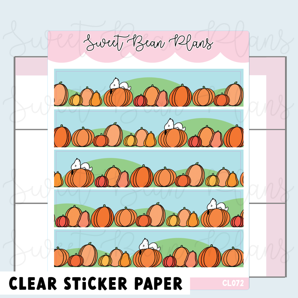 CLEAR Great Pumpkin Washi Strip Vinyl Planner Stickers | Cl 072