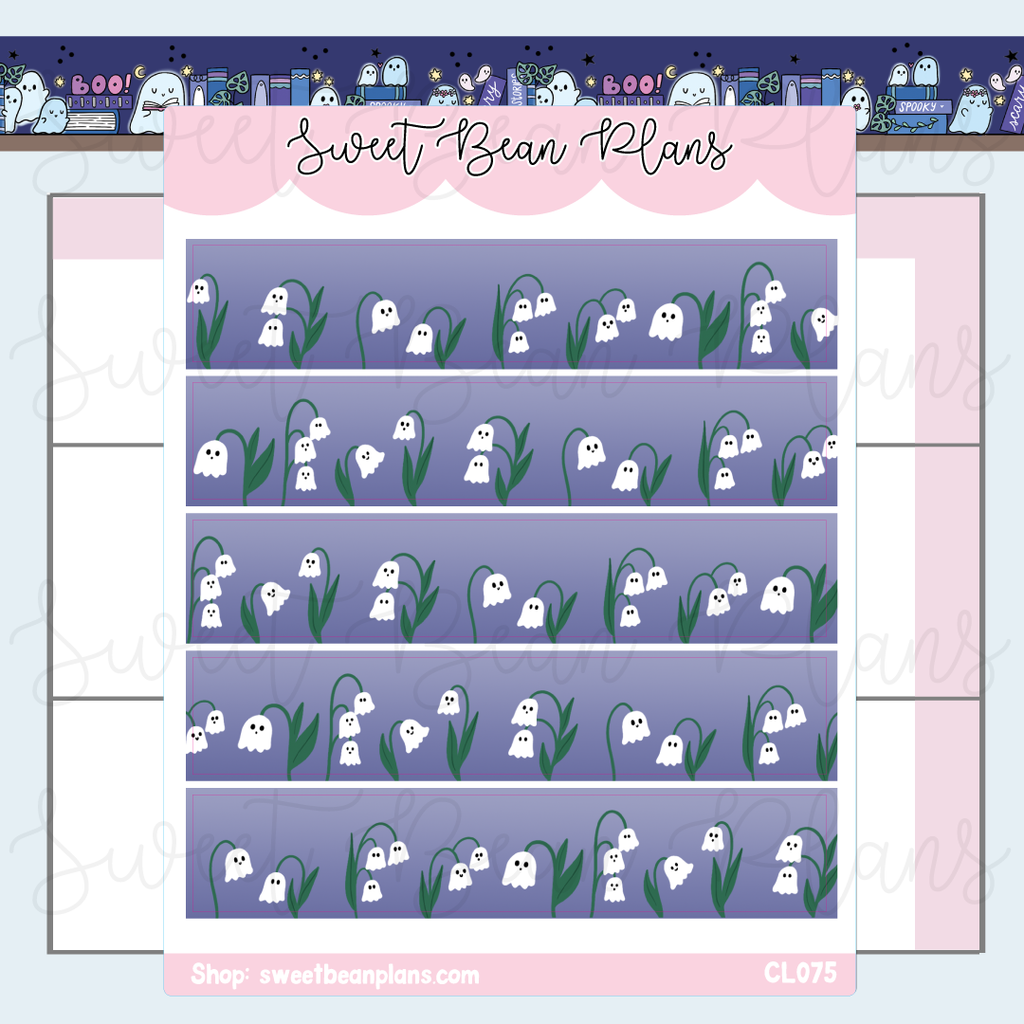 CLEAR Boo-Bell Flowers Washi Strip Planner Stickers | Cl 075