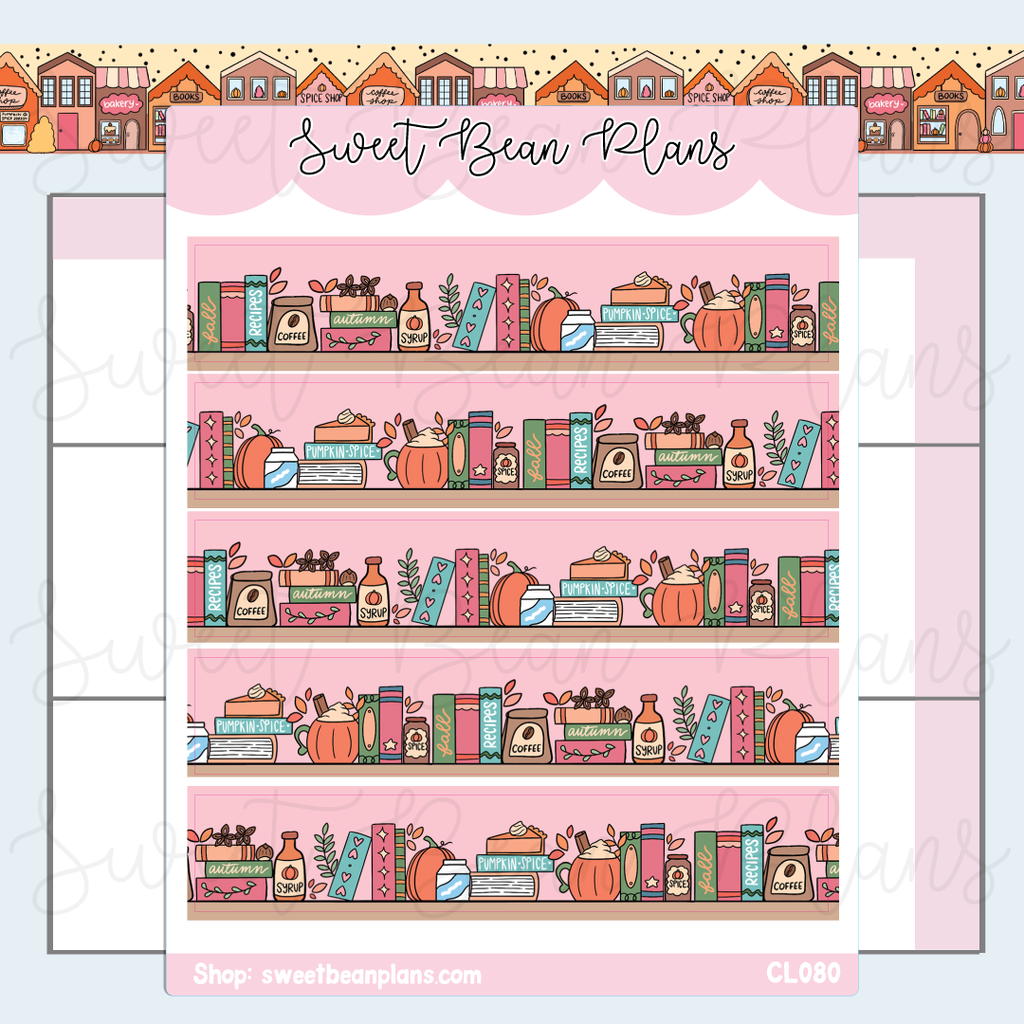 CLEAR PSL Bookshelf Washi Strip Planner Stickers | Cl 080