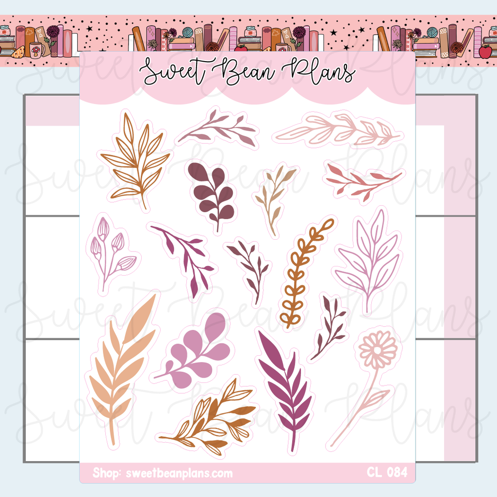 CLEAR November Florals Vinyl Planner Stickers | Cl 084