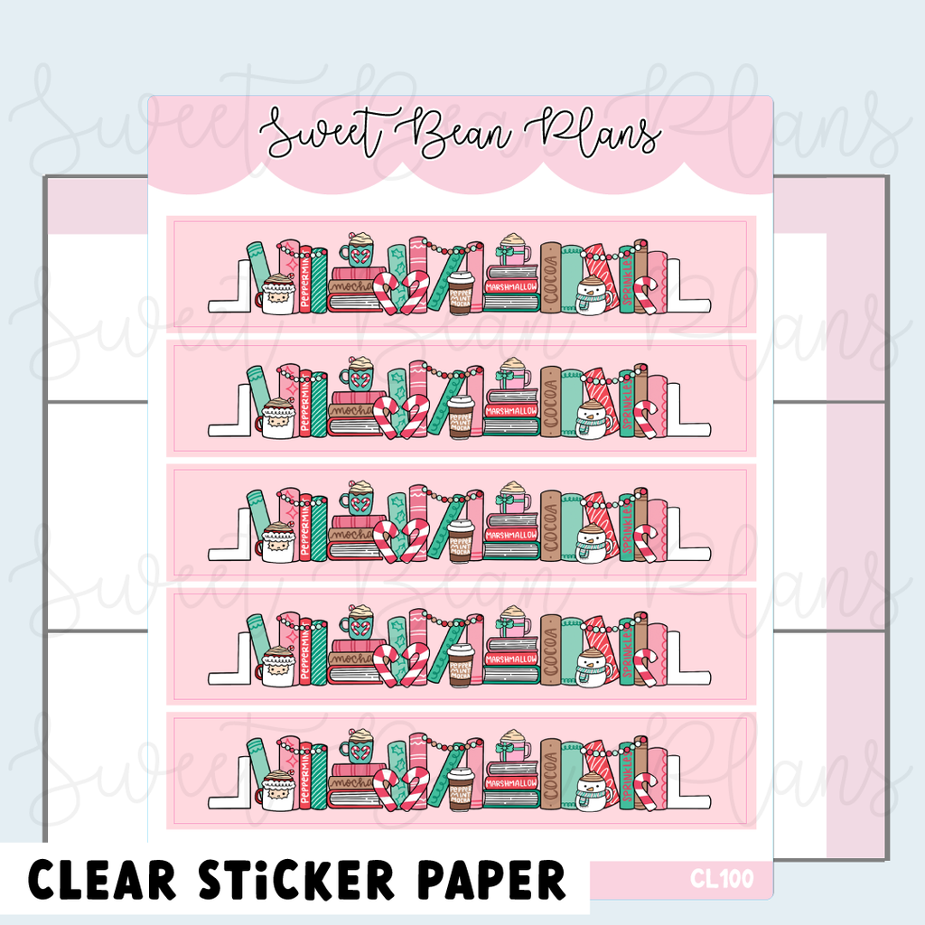 CLEAR Peppermint Bookshelf 2.0 Washi Strip Planner Stickers | Cl 100