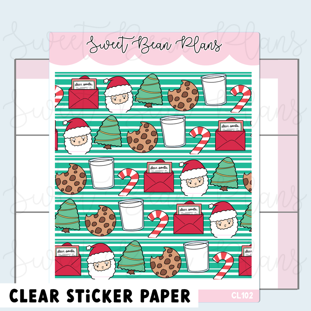CLEAR Santa Cookies Washi Strip Planner Stickers | Cl 102
