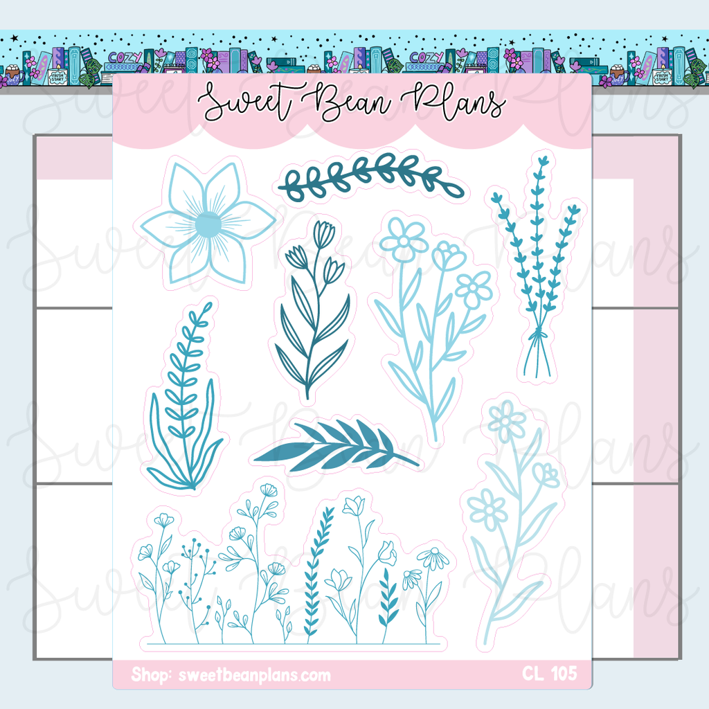 CLEAR January 2026 Floral Planner Stickers | Cl 105